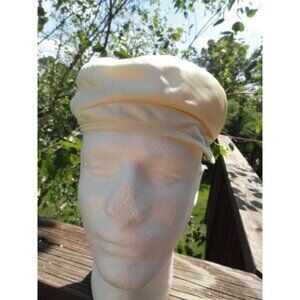 Vtg 1950's-1960's Satin Ivory Pill Box Saks Fifth Avenue Hat With Bill So Mod